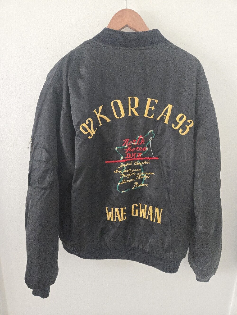 Vintage Korean Souvenir Jacket Mens Large Wae Gwan US Army K-9 Corp Tour Jacket